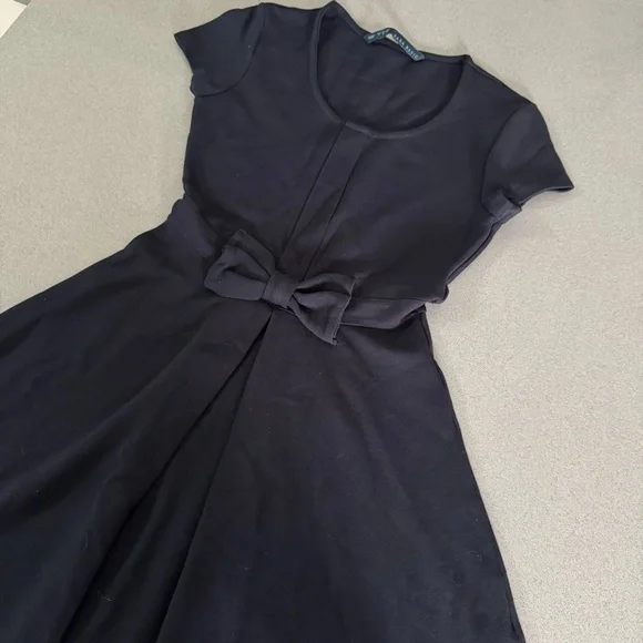 Zara Navy Dress with Bow Accent - Picture 4 of 9